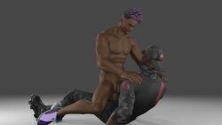 2boys 3d 3d_(artwork) anal anal_sex anal_sex clothes clothing crimson_elite_(fortnite) dark-skinned_male dark_skin digital_media_(artwork) epic_games fade_(fortnite) fortnite fully_clothed gay gay_sex kohlex male male/male male_only male_penetrated male_penetrating male_penetrating_male muscular muscular_male nude nude_male