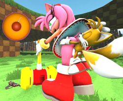 3d amy_rose cum cum_drip cum_in_pussy cum_inside giantess implied_growth impregnation larger_female mini_giantess smaller_male sonic_(series) sonic_the_hedgehog_(series) tails tails_the_fox