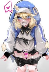 1boy androgynous blonde_hair blush bridget bridget_grin censored femboy guilty_gear male solo_male