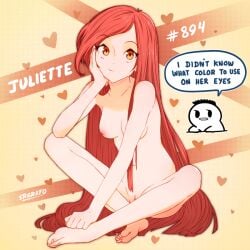 brown_eyes feet juliette_(murgoten) long_hair naked petite red_hair sitting small_ass small_breasts smile srgrafo