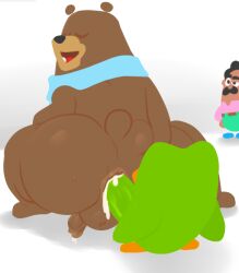 3boys anal anthro ass avian bear big_penis bird duo duo_(duolingo) duolingo ejaculation falstaff_(duolingo) fat_ass gay lostwisdom male male/male male_only mammal mascot no_outlines oscar_(duolingo) owl