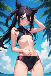 ai ai_generated blue_eyes cameltoe generated looking_at_viewer marnie_(pokemon) medium_breasts pokemon pokies