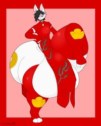 2023 3_toes absurd_res anthro ass balls big_ass big_balls big_butt big_penis black_hair chinese_clothes chinese_dress clothing eyewear feet femboy fur genitals glasses hair hi_res huge_ass huge_balls huge_butt huge_cock hyper hyper_balls hyper_genitalia hyper_penis lagomorph large_ass leporid lunar_new_year male mammal penis rabbit red_eyes solo stemingbunbun stemingbunbun_(character) thick_thighs toes white_body white_fur wide_hips