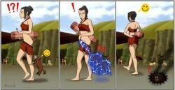 1girls animal ass avatar_the_last_airbender azula beach bikini comic coppertone coppertone_(sunscreen) electric_shock emoji female fire_nation funny maxcat(artist) saber-tooth_moose_lion sabertooth shocked small_breasts swimsuit