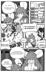 after_sex age_difference anthro ass bedroom big_breasts big_ears big_sister blush bodily_fluids breasts brother_and_sister butt_grab censored classroom clothing comic duo english_text female fur hair hand_on_butt hi_res incest korean_text little_brother male male/female mammal monochrome nude older_sister rabbit_girl rodent school school_uniform sciurid size_difference smaller_male sweat text tod_d tree_squirrel uniform young younger_brother younger_male