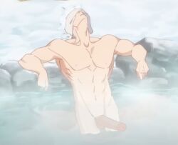 abs honkai_impact honkai_impact_3rd hot_tub kalpas male_only male_solo muscular nipples nude onsen penis self_upload solo towel