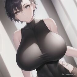 ai_generated brown_hair huge_breasts op_ai short_hair