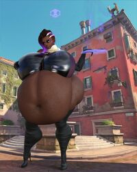 1girls 3d bbw bra dark-skinned_female dark_skin fat fat_ass high_heel_boots huge_belly huge_breasts latina overwatch overwatch_2 scarf skin_tight sombra tight_clothing violazierau