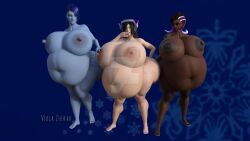 3d 3girls ara_ara asian asian_female barefoot bbw blizzard_entertainment colored_skin d.va dark-skinned_female dark_skin fat fat_ass fat_butt feet from_front_position front_view headphones headset huge_belly huge_breasts latina light-skinned_female nipples nude overwatch overwatch_2 overweight ponytail purple_skin smug sombra strongfat violazierau widowmaker