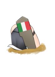 1girls ass ass_focus ass_in_air aubl_74 daebom female italian_flag solo solo_female solo_focus stuck stuck_in_floor swimsuit thighs war_thunder