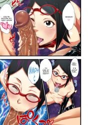 1boy 1girls :>= adult_and_teenager age_difference big_penis black_hair blush boruto:_naruto_next_generations breasts cleft_of_venus cock_worship colored dialogue doujinshi elbow_gloves english_text erect_penis erection fellatio glasses grabbing_penis hairless_pussy holding_penis kneeling kneeling_oral_position large_penis licking licking_penis naruto naruto_(series) navel nude older_male oral oral_sex penile penis penis_against_face penis_grab penis_in_mouth penis_lick penis_licking penis_worship pussy saliva saliva_drip saliva_on_penis saliva_string sarada_uchiha short_hair small_breasts speech_bubble story sucking sucking_penis sunahara_wataru teacher_and_student teenage_girl teenager text thighhighs tongue tongue_out uncensored unseen_male_face uzumaki_naruto veiny_penis young younger_female