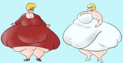 2girls adult_swim bbw big_breasts cleavage comparing dress earrings fat fat_ass female female_only huge_ass huge_belly hugefloppa milf mom_bod multiple_girls pickles_oblong pristine_klimer smug the_oblongs thick_thighs what wide_hips wig