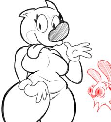 big_breasts breasts female lewdewott ren_and_stimpy ren_hoek rule_63 stimpy tagme