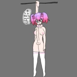 asphyxiation balls big_breasts blood danganronpa danganronpa_another death despair dying fanganronpa futa futa_death futa_only futanari guro hanged huge_cock hung leaking_cum long_penis nipples no_shoes noose otonokoji_kanade penis penis_rotation pink_nipples scratch_marks sdra2 socks straight_hair super_danganronpa_another_2 testicles thighhighs