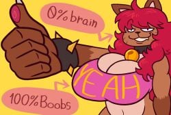 anthro catgirl collar dapper_little_arts huge_breasts meme not_porn text thumbs_up