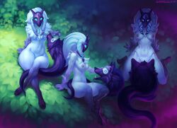 1girls breasts kindred lamb_(league_of_legends) league_of_legends nipples riot_games sadnicole wolf wolf_(league_of_legends)