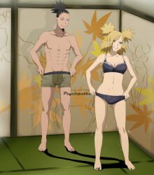 1boy 1girls abs almost_naked angry angry_face barefoot black_eyes black_hair blonde_hair bondage boruto:_naruto_next_generations boxer_briefs boxers bra briefs canon_couple cleavage clenched_teeth clothing couple feet female green_eyes gritted_teeth hi_res high_resolution highres husband_and_wife indoors jewelry light-skinned_female light-skinned_male light_skin lingerie lips lipstick looking_at_partner makeup male male/female married_couple mature mature_female milf nara_shikamaru naruto naruto_(series) panties panty_pull partially_clothed petite pink_lips pink_lipstick ponytail psyclopathe purple_bra purple_lingerie purple_panties purple_underwear shounen_jump small_breasts spiky_hair straight sweat sweatdrop teeth teeth_clenched teeth_showing temari tied_hair toes topless topless_male twintails underwear undressing yellow_hair