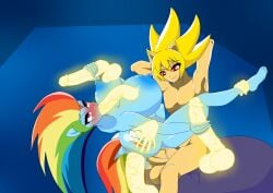 1boy 1girls anal_sex belly_bulge big_breasts crossover cutie_mark cyan_skin disembodied_hand disembodied_hands disembodied_penis equestria_girls floating_hands floating_penis friendship_is_magic fully_nude gijinka glowing_genitalia glowing_hands golden_hair handjob huge_ass huge_balls huge_breasts huge_cock human humanized large_hair my_little_pony oral_penetration oral_sex purple_eyes rainbow_dash_(mlp) rainbow_dash_(rainbow_powered) rainbow_hair red_eyes sega sonic_(series) sonic_frontiers sonic_the_hedgehog sonic_the_hedgehog_(series) straight_hair super_sonic thick_thighs triple_penetration vaginal_penetration xml_xrossover(artist)