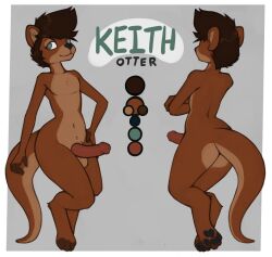 anthro erection hi_res keith_(marsminer) male mammal marsminer model_sheet mustelid original otter solo