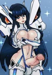 1futa 2d angry balls big_breasts big_penis breasts clothed clothing cum erection futa_only futanari heedraws human kill_la_kill kiryuuin_satsuki light-skinned_futanari light_skin long_hair mostly_nude penis precum solo standing thigh_boots