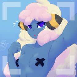 big_breasts breasts dullyarts female furry mareep pokemon pokemon_(species) tagme