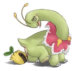 color cunnilingus female interspecies licking meganium nude oral pokemon side_view size_difference sunkern vulva