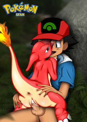 ash_ketchum charmeleon cum female fire fluids games human interspecies male nintendo pokemon pokephilia sex sfan straight video_games young