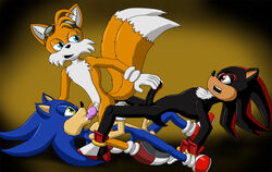 buggery cobra_mcjingleballs color fellatio fox fur furry_tail hedgehog interspecies male male_only multiple_males multiple_tails oral sex shadow_the_hedgehog side_view sonic_(series) sonic_the_hedgehog tail tails yaoi