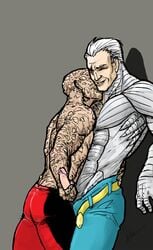 2boys boner cable_(x-men) deadpool erection gay male male_only marvel multiple_males nathan_summers tagme wade_wilson x-men yaoi