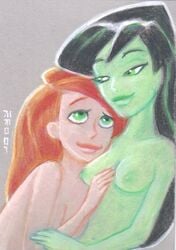 disney female female_only human kim_possible kimberly_ann_possible lexlothor multiple_females multiple_girls nipples shego straight_hair tagme yuri