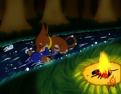 buizel color feral fire fur interspecies kissing male male_only mudkip multiple_males nude penis pokemon pokemon_(species) tagme water yaoi