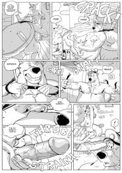 anthro baloo bear comic disney don_karnage female fur furronika furry kit_cloudkicker male mammal monochrome pussy rebecca_cunningham talespin