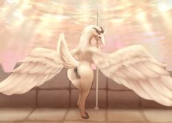 anthro anus canid canine dragon equid equine female genitals googous horn huglust mammal pegasus presenting puffy_anus pussy raised_tail solo tail unicorn wings