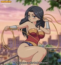 black_hair dc_comics diana_prince grigoretro lasso_of_truth leotard subtitled tagme thighs wonder_woman wonder_woman_(series)