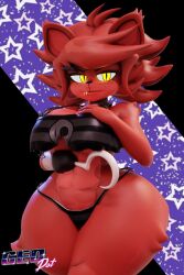 3d 3d_(artwork) animatronic anthro big_ass big_breasts breasts cally3d clazzey cleavage clothing cryptiacurves fazclaire's_nightclub female fexa fexa_(cryptia) five_nights_at_freddy's fnaf fox foxy_(cally3d) foxy_(fnaf) fredina's_nightclub fur furry furry_only geodat64 hook_hand partially_clothed red_fur scottgames thick_thighs thong yellow_eyes