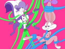 absurd_res anthro babs_bunny breasts double_penetration female fifi_la_fume hi_res penetration sex tentacle tentacle_penetration tentacle_sex tiny_toon_adventures warner_brothers