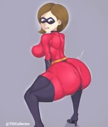 1girls anus anus_focus back_view brown_eyes brown_hair helen_parr huge_ass milf pussy quads smooth_skin spandex the_incredibles thong tidcollector twerking visible_pussy voluptuous