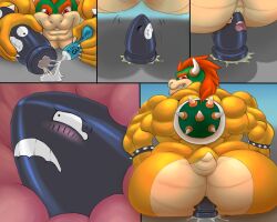 anal anal_sex anthro ass big_butt bowser bullet_bill buttplug duo forced forced_anal gay gay_anal inanimate_transformation internal_anal male male/male mario_(series) muscular muscular_male nintendo penetration plug_(sex_toy) sex_toy silversketch transformation