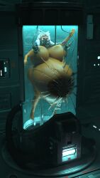 1girls 3d ahsoka_tano alien belly big_belly big_breasts breasts female fredricton huge_belly huge_breasts hyper_pregnancy milking_machine nipples orange_skin pregnant star_wars star_wars_rebels togruta underwater water_tank