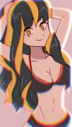 1girls arms_behind_head bikini bikini_bottom bikini_top cleavage female female_only long_hair looking_at_viewer medium_breasts my_story_animated official_style original original_character syllena_(yellowhmoana) yellowhmoana youtube