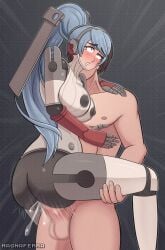 ass blue_hair breasts human_on_robot labrys magna_ferra penetration penis persona persona_4_arena red_eyes robot robot_girl