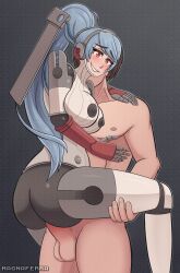 ass blue_hair breasts human_on_robot labrys magna_ferra penetration penis persona persona_4 persona_4_arena red_eyes robot robot_girl vaginal_penetration