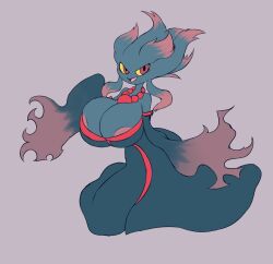 breasts clothed elfdrago female female_only misdreavus nipple_slip nipples pokémon_(species) pokemon pokemon_(species) tagme