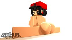 1girls 3d arthur32 ass big_ass big_breasts black_hair breasts bubble_butt busty ear_piercing fea_(arthur32) female female_only glasses hat huge_ass large_ass large_breasts looking_at_viewer looking_back mine-imator minecraft nipples nude nude_female piercing pussy solo splits thick_thighs