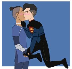 avatar_the_last_airbender blush clothing conner_kent crossover dc_comics dcamu gay reign_of_the_supermen sokka sokkanarutodc superboy superboy_(conner_kent) superboy_(dcamu) superman_(series) yaoi