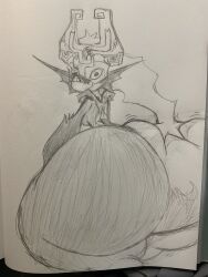 1girls ass ass_focus atsuinekowo big_ass bubble_butt female female_only huge_ass hyper_ass imp_midna looking_back massive_ass midna monochrome nintendo sketch solo tagme the_legend_of_zelda twilight_princess