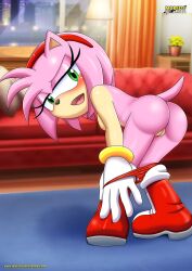 amy_rose anus ass back_view bbmbbf boots boots_only fur mobius_unleashed nude open_mouth palcomix panties pink_fur pussy red_boots red_panties seductive_look sega solo sonic_(series) sonic_the_hedgehog_(series) tail taking_off_panties vagina