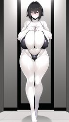 ai_generated big_breasts bikini black breasts curvy hair hands_on_breasts horny huge huge_breasts novelai pullthetriggeryoubitch skin stable_diffusion swimsuit tagme thick_ass thick_thighs white