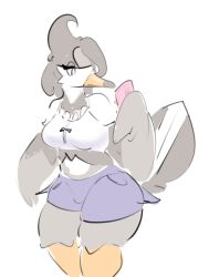 anthro anthrofied avian beak breasts clothed clothing elpatrixf female nintendo pokémon_(species) pokemon pokemon_(species) solo staravia tagme thick_thighs