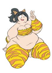 bbw belly big_belly big_breasts breasts chubby cleavage cosplay fat green_hair inko_midoriya inks-kinks lum_(cosplay) mature_female milf mother my_hero_academia nervous peace_sign thick_thighs thighs underboob wide_hips